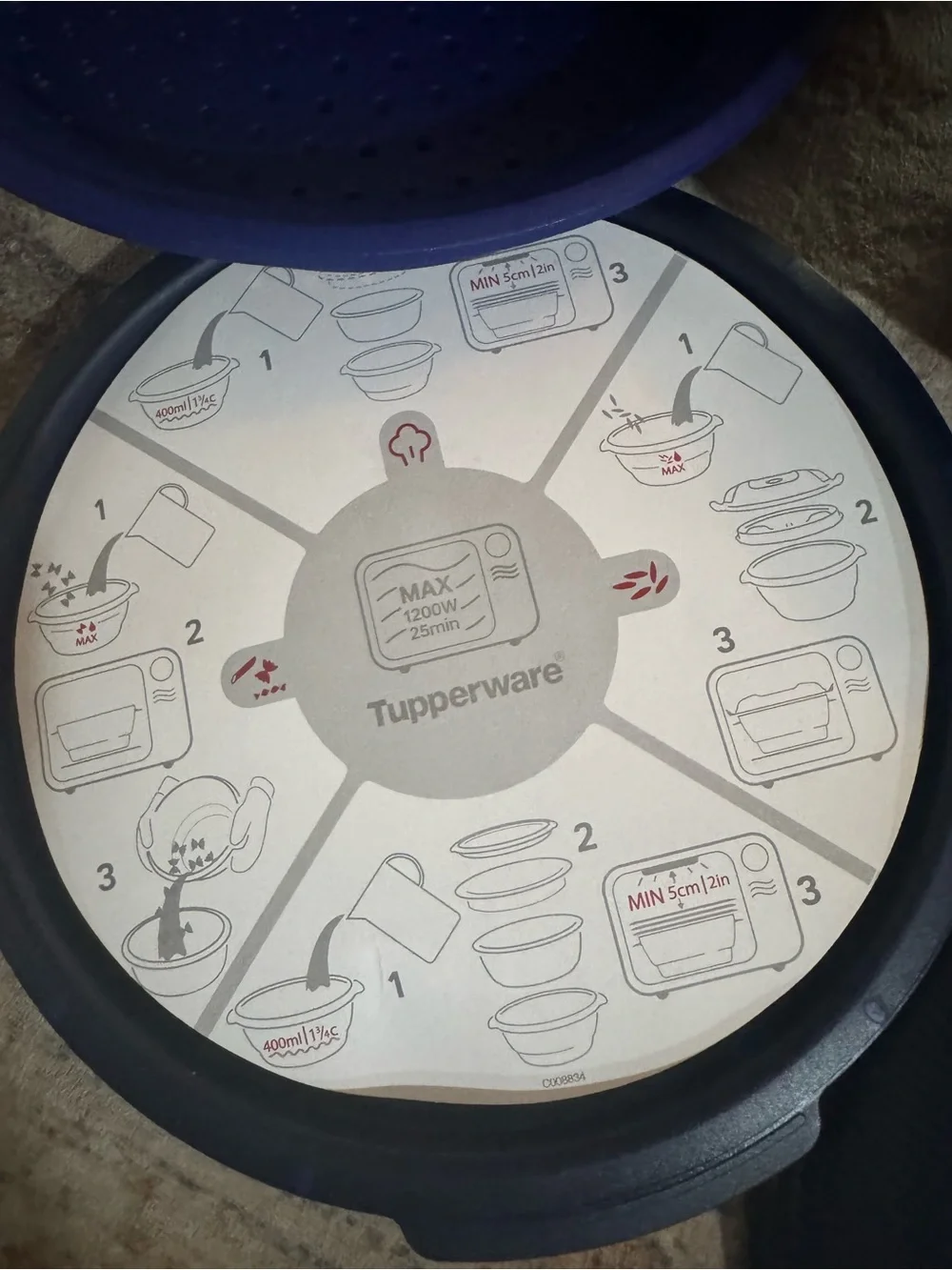 Tupperware Blue and White Multi Smart Cooker/Steamer